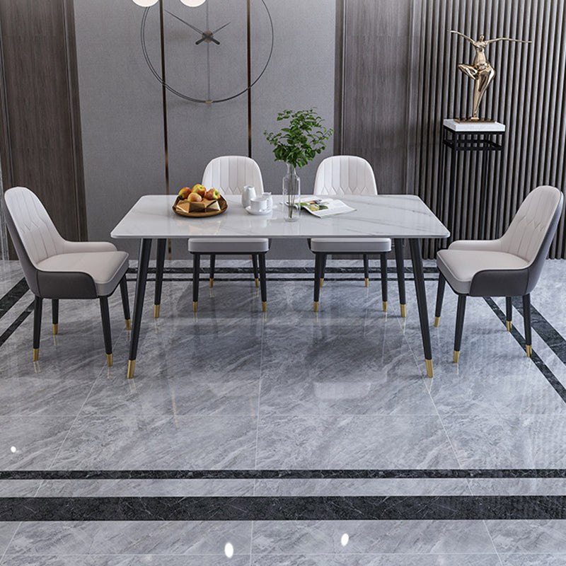 Modern 1/2/5/6/7 stukken Dinerset rechthoekige stenen eettafel voor eetkamer