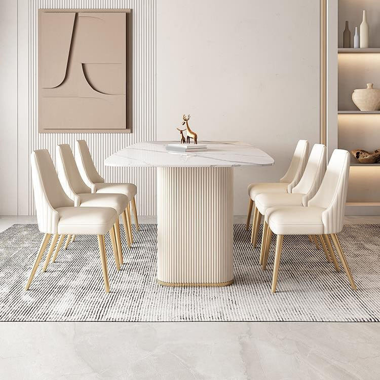 Modern 1/4/5/7 Pieces Dining Set Rectangle Stone Dining Table Set for Dining Room