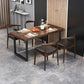Industrial Dark Brown Dining Set 1/2/5/7 Pieces Solid Wood Dinette Set for Home