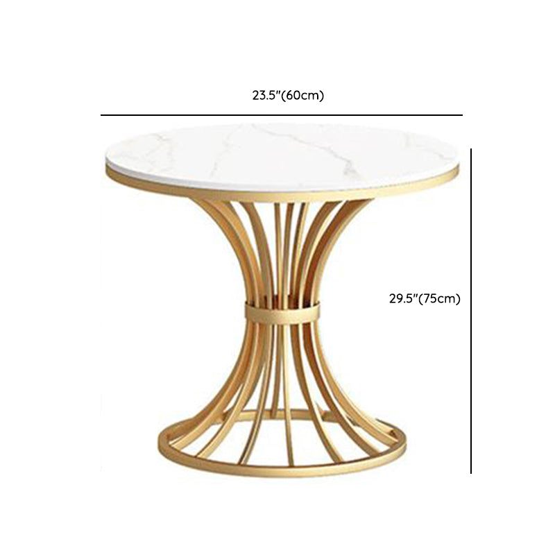 Glam Faux Marmor Dinette Set für Zuhause 1/4 Stücke glänzender weißer Esstisch Set