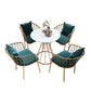 Glam Dinette Set para el hogar 1/2/3/5 piezas Mesa de comedor blanca con sillas de metal