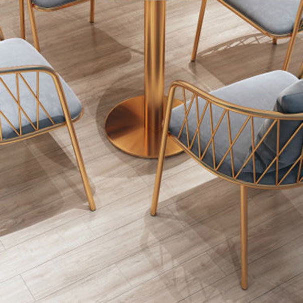 Glam Dinette Set para el hogar 1/2/3/5 piezas Mesa de comedor blanca con sillas de metal