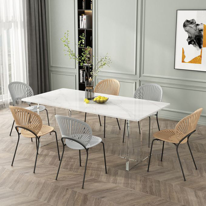 Modern 1/2/5/7 stukken Dinerset rechthoekige stenen eettafel voor café