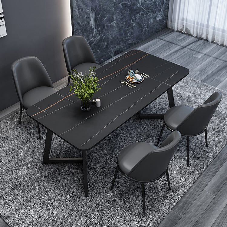 Juego de comedor glamoroso con sillas de cuero sinté 1/4/5/7 piezas de mesa de comedor