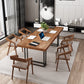Ensemble de Table à manger en bois massif marron, 1/2/5/7 pièces, ensemble de Dinette industriel pour la maison