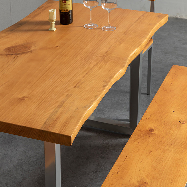 Industrial Dining Table Set 1/4/5/6 Pcs Solid Wood Dining Table and Chairs