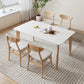 コンテンポラリーダイニングセット1/5 PCSソリッドウッドフレームダイニングテーブルと椅子