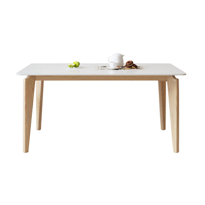 コンテンポラリーダイニングセット1/5 PCSソリッドウッドフレームダイニングテーブルと椅子