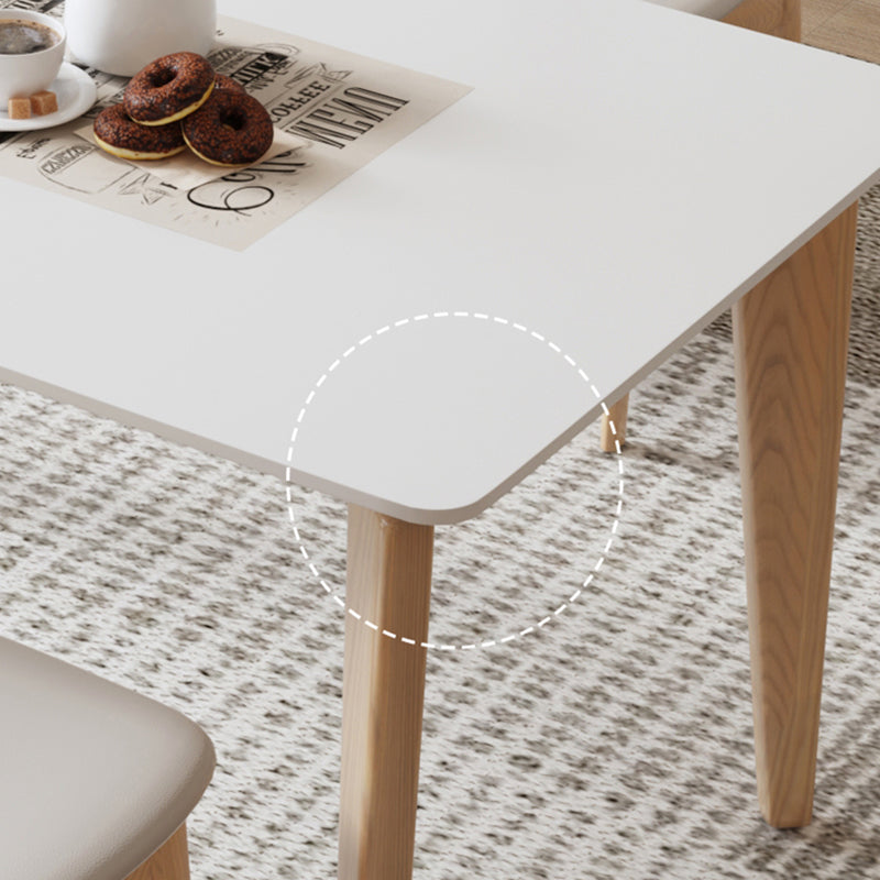 コンテンポラリーダイニングセット1/5 PCSソリッドウッドフレームダイニングテーブルと椅子