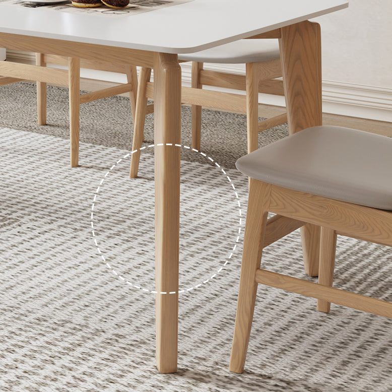 コンテンポラリーダイニングセット1/5 PCSソリッドウッドフレームダイニングテーブルと椅子