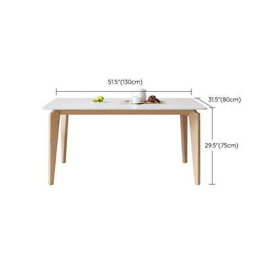 Contemporary Dining Set 1/5 Pcs Solid Wood Frame Dining Table and Chairs