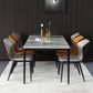 Modern Stone Dining Set 1/4/5/7 Pieces Rectangle Dining Table Set with Wingback Chairs