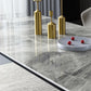 Modern Stone Dining Set 1/4/5/7 Pieces Rectangle Dining Table Set with Wingback Chairs