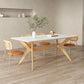 Steen top eettafel set met houten frame 1/4/5/7 stuks moderne dinette set voor thuis