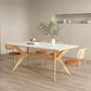 Steen top eettafel set met houten frame 1/4/5/7 stuks moderne dinette set voor thuis