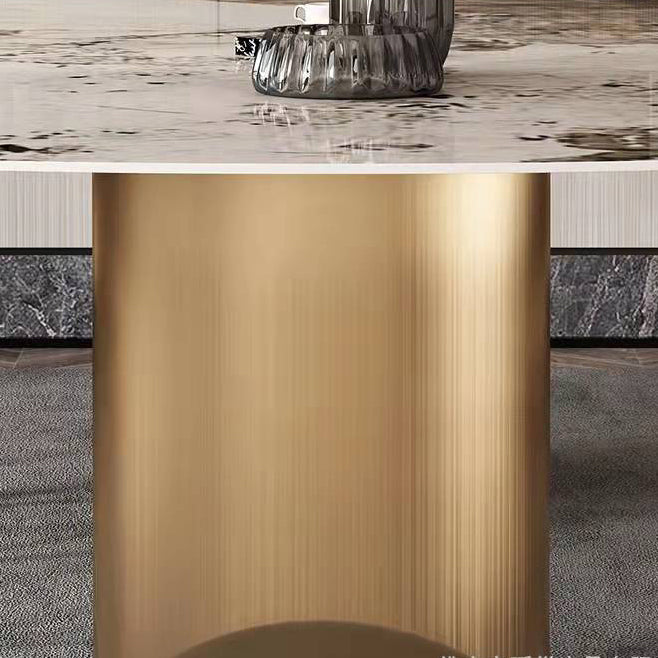 Juego de comedor contemporáneo 1/2/5/7 piezas Juego de mesa de comedor de piedra blanca brillante