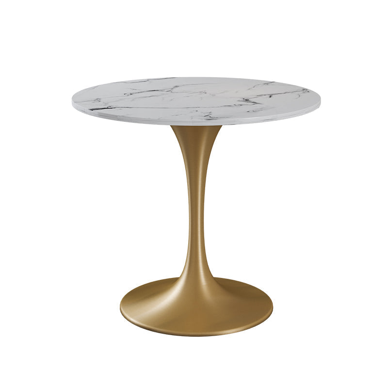 Juego de comedor glamoroso con sillas de cuero 1/4/5 piezas de mesa blanca brillante juego de mesa de comedor de piedra blanca