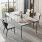 Modern Dining Table Set 1/5/7 Pcs Stone Dining Table with Wingback Chairs
