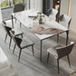 Modern Dining Table Set 1/5/7 Pcs Stone Dining Table with Wingback Chairs