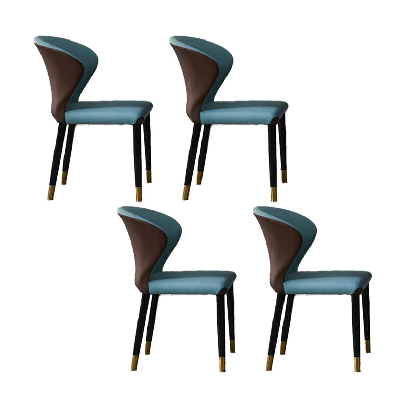 Moderne eetgelegenheid 1/4/5/7 PCS Zwart rechthoekige eettafel met gestoffeerde stoelen
