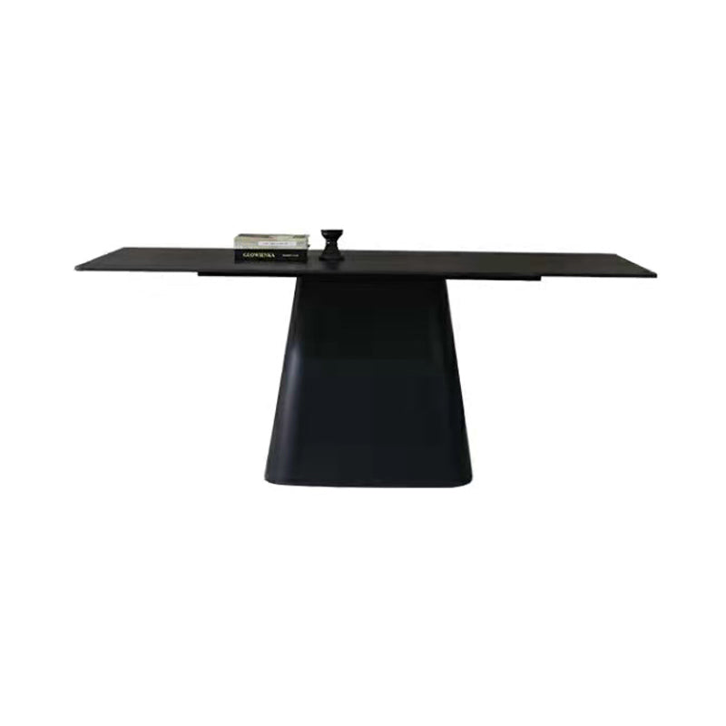 Moderne eetgelegenheid 1/4/5/7 PCS Zwart rechthoekige eettafel met gestoffeerde stoelen