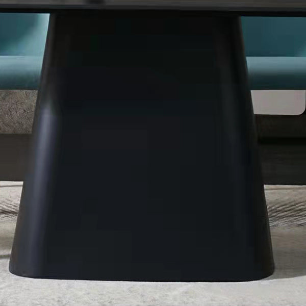 Moderne eetgelegenheid 1/4/5/7 PCS Zwart rechthoekige eettafel met gestoffeerde stoelen