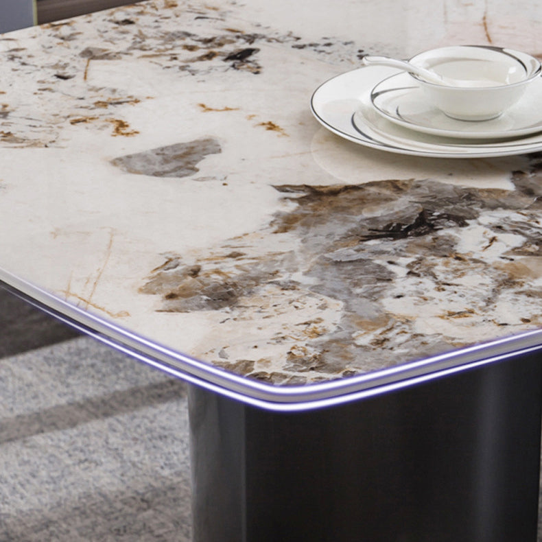 Glam Style Dinette Set for Home 1/2/3/5/6 Pieces Glossy White Dining Table Set Clearhalo 'Dining Room Sets' 'Dining Tables & Seating' 'dining_room_set' 'furn' 'furn_dining_room_set' 'Furniture' 'Kitchen & Dining Furniture' 6369929