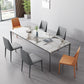 Polished Finish Stone Top Dining Table Set 1/2/4/5/7 Pieces Modern Dinette Set