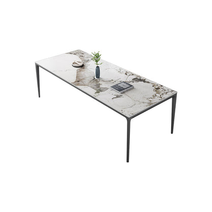 Polished Finish Stone Top Dining Table Set 1/2/4/5/7 Pieces Modern Dinette Set