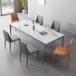 Polished Finish Stone Top Dining Table Set 1/2/4/5/7 Pieces Modern Dinette Set