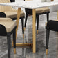 Glam Dining Table Set 1/2/7 Pcs Sintered Stone Dining Table and Upholstered Chairs Clearhalo 'Dining Room Sets' 'Dining Tables & Seating' 'dining_room_set' 'furn' 'furn_dining_room_set' 'Furniture' 'Kitchen & Dining Furniture' 6369969