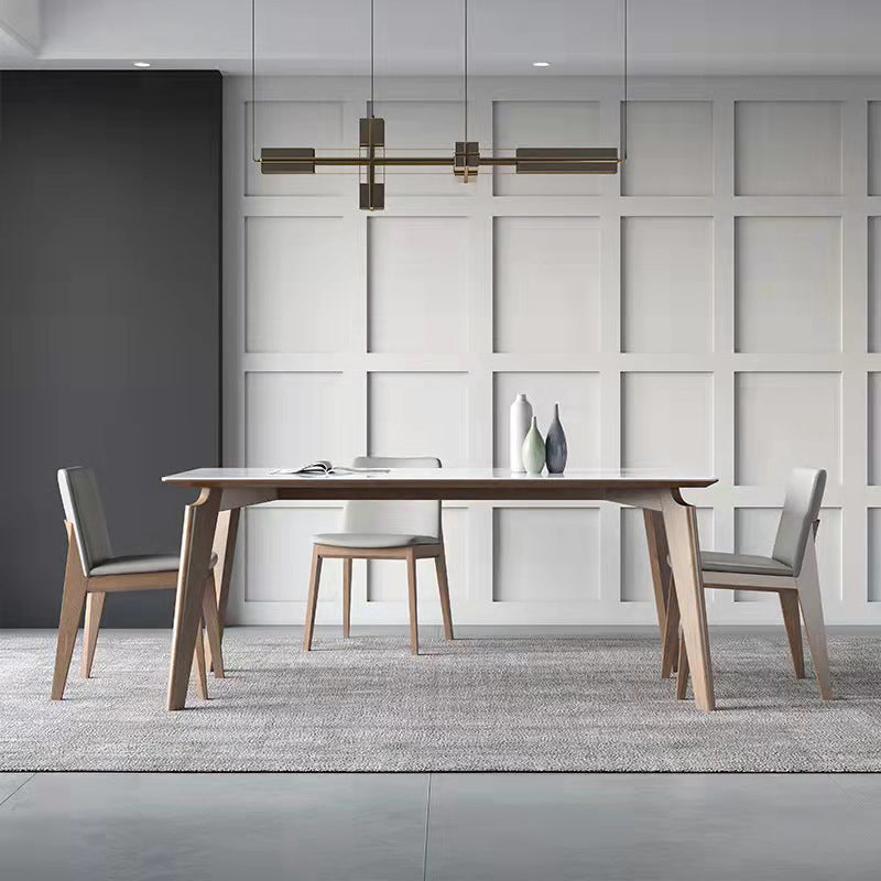 Witte rechthoek eettafel ingesteld 1/4/5 stuks houten dinette ingesteld voor thuis