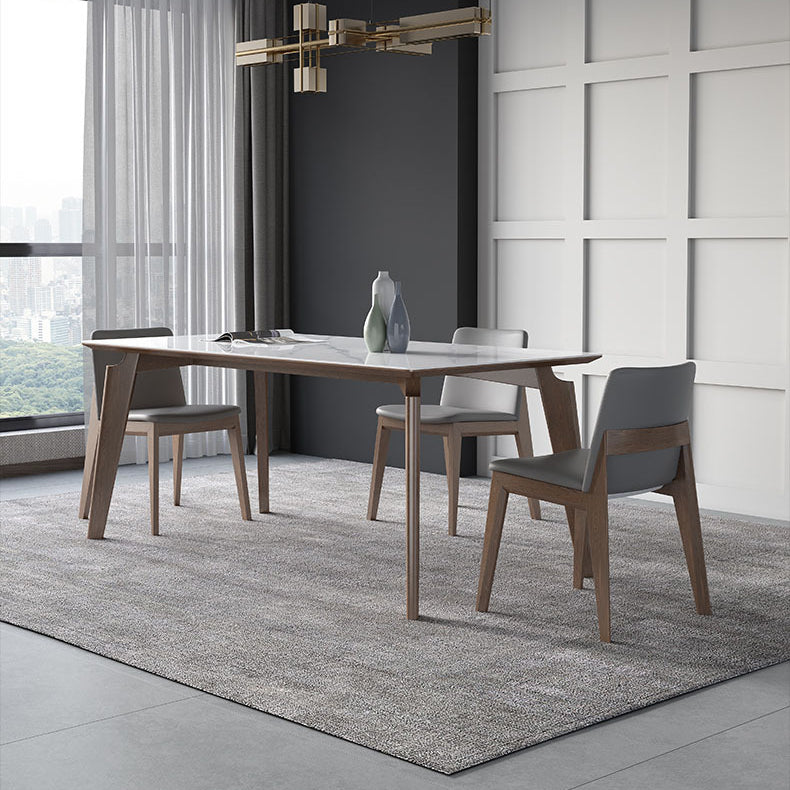 Witte rechthoek eettafel ingesteld 1/4/5 stuks houten dinette ingesteld voor thuis