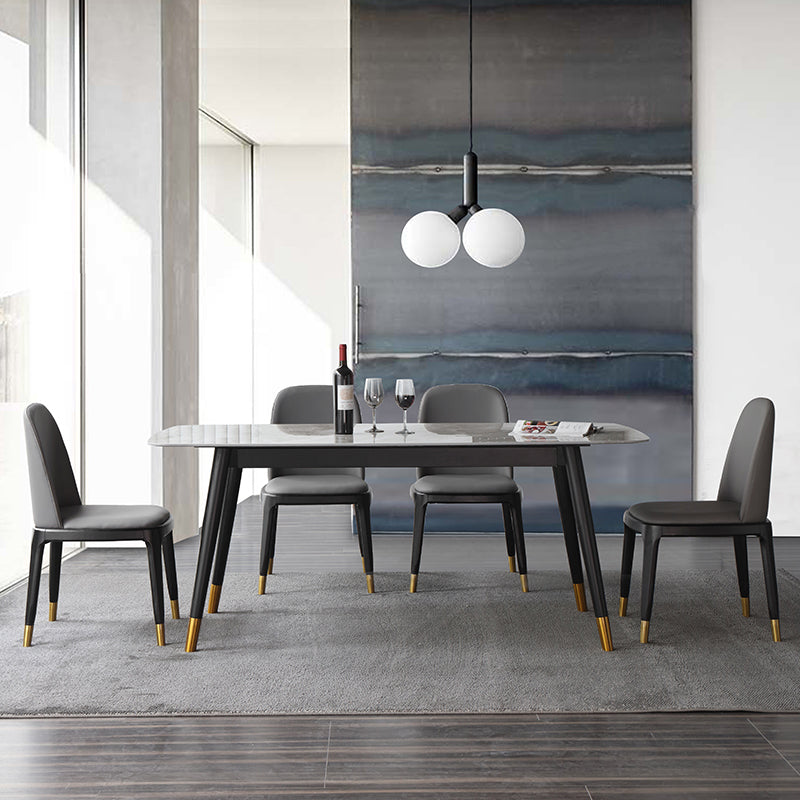 Modern Dining Set 1/4/5 Pcs Solid Wood Frame Dining Table and Chairs