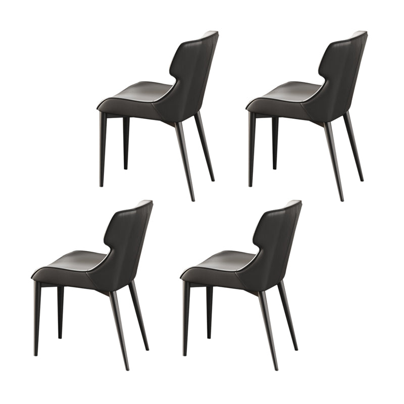 Sintered Stone Dining Set 1/4/5/7 Pcs White Rectangle Dining Table and Armless Chairs 4 White Chairs Clearhalo 'Dining Room Sets' 'Dining Tables & Seating' 'dining_room_set' 'furn' 'furn_dining_room_set' 'Furniture' 'Kitchen & Dining Furniture' 6370025