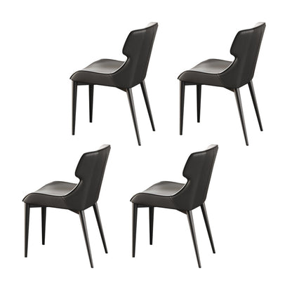 Sintered Stone Dining Set 1/4/5/7 Pcs White Rectangle Dining Table and Armless Chairs 4 White Chairs Clearhalo 'Dining Room Sets' 'Dining Tables & Seating' 'dining_room_set' 'furn' 'furn_dining_room_set' 'Furniture' 'Kitchen & Dining Furniture' 6370025