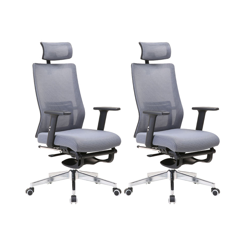 Modern Desk Chair Mesh Computer Chair Conference Chair in Gray 2 Piece Set Clearhalo 'furn' 'furn_office_chair' 'Furniture' 'Office Chairs' 'Office Furniture' 'office_chair' 6370050