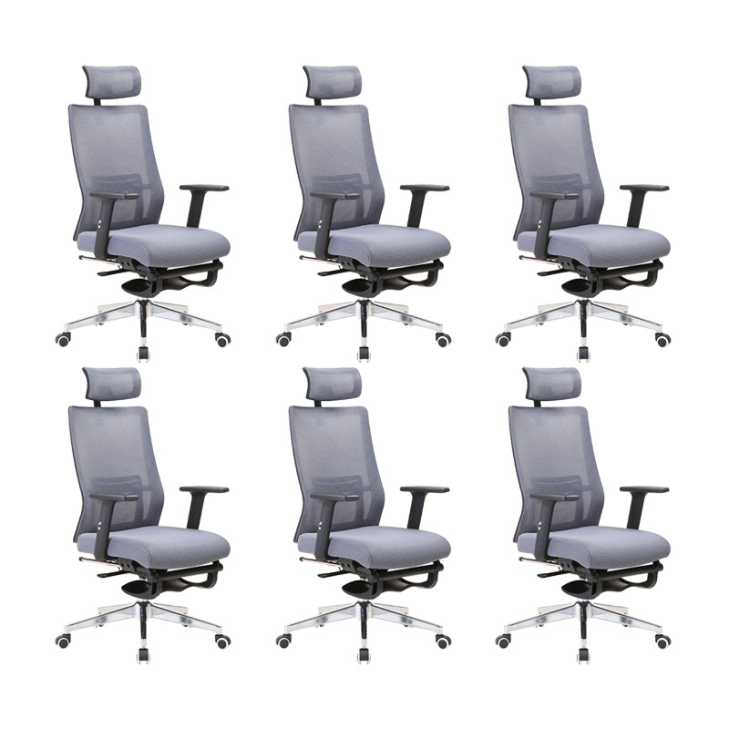 Modern Desk Chair Mesh Computer Chair Conference Chair in Gray 6 Piece Set Clearhalo 'furn' 'furn_office_chair' 'Furniture' 'Office Chairs' 'Office Furniture' 'office_chair' 6370054