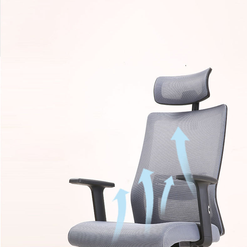 Modern Desk Chair Mesh Computer Chair Conference Chair in Gray Clearhalo 'furn' 'furn_office_chair' 'Furniture' 'Office Chairs' 'Office Furniture' 'office_chair' 6370060