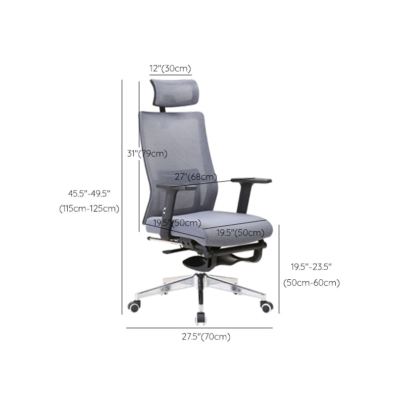 Modern Desk Chair Mesh Computer Chair Conference Chair in Gray Clearhalo 'furn' 'furn_office_chair' 'Furniture' 'Office Chairs' 'Office Furniture' 'office_chair' 6370064