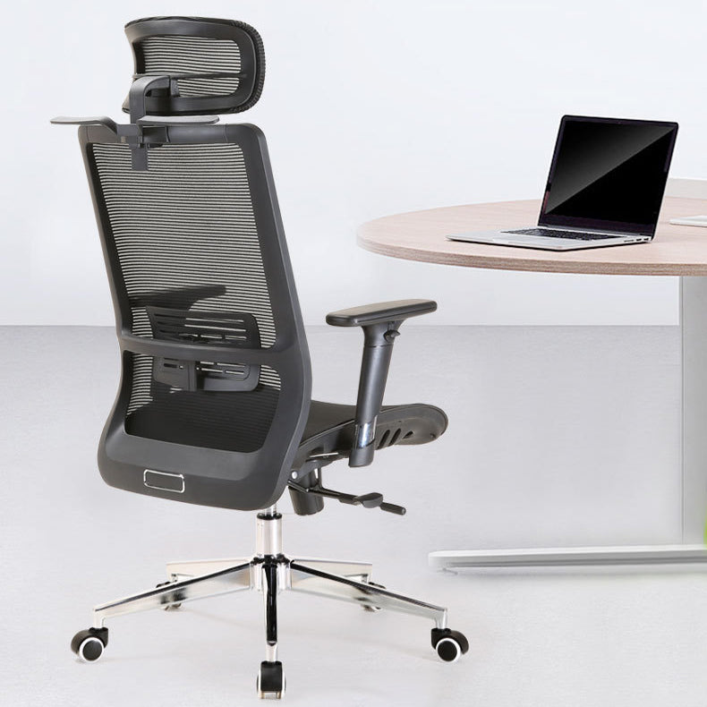 Modern Desk Chair Mesh Computer Chair Conference Chair in Black Clearhalo 'furn' 'furn_office_chair' 'Furniture' 'Office Chairs' 'Office Furniture' 'office_chair' 6370069