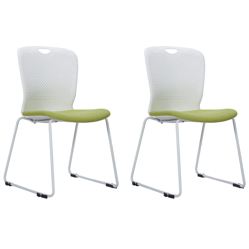 Contemporary Armless Office Chair Plastic Mid Back No Wheels Conference Chair Without Writing Pad 2 Piece Set Clearhalo 'furn' 'furn_office_chair' 'Furniture' 'Office Chairs' 'Office Furniture' 'office_chair' 6370099