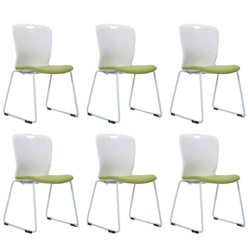 Contemporary Armless Office Chair Plastic Mid Back No Wheels Conference Chair Without Writing Pad 6 Piece Set Clearhalo 'furn' 'furn_office_chair' 'Furniture' 'Office Chairs' 'Office Furniture' 'office_chair' 6370103