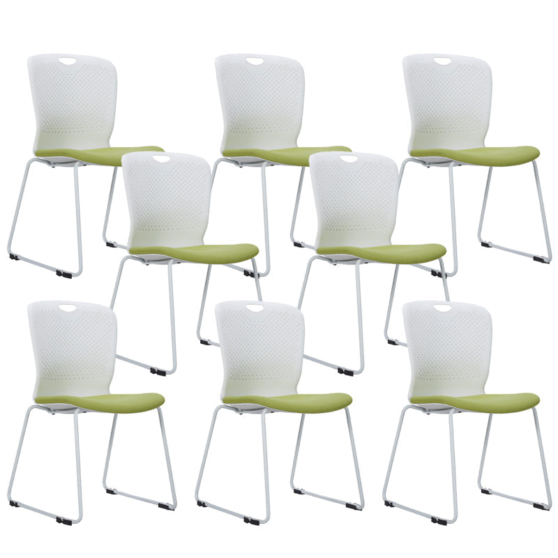 Contemporary Armless Office Chair Plastic Mid Back No Wheels Conference Chair Without Writing Pad 8 Piece Set Clearhalo 'furn' 'furn_office_chair' 'Furniture' 'Office Chairs' 'Office Furniture' 'office_chair' 6370105