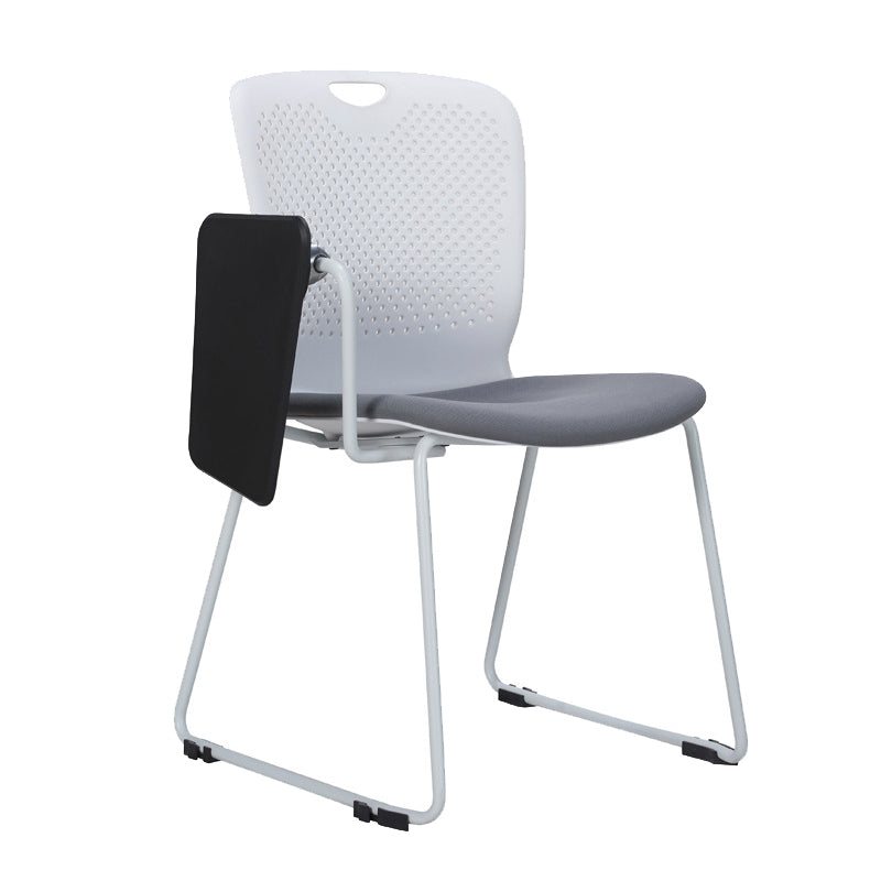 Contemporary Armless Office Chair Plastic Mid Back No Wheels Conference Chair With Writing Pad 1 Piece Clearhalo 'furn' 'furn_office_chair' 'Furniture' 'Office Chairs' 'Office Furniture' 'office_chair' 6370107