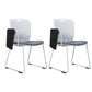 Contemporary Armless Office Chair Plastic Mid Back No Wheels Conference Chair With Writing Pad 2 Piece Set Clearhalo 'furn' 'furn_office_chair' 'Furniture' 'Office Chairs' 'Office Furniture' 'office_chair' 6370109