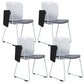 Contemporary Armless Office Chair Plastic Mid Back No Wheels Conference Chair With Writing Pad 4 Piece Set Clearhalo 'furn' 'furn_office_chair' 'Furniture' 'Office Chairs' 'Office Furniture' 'office_chair' 6370110