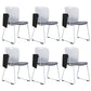 Contemporary Armless Office Chair Plastic Mid Back No Wheels Conference Chair With Writing Pad 6 Piece Set Clearhalo 'furn' 'furn_office_chair' 'Furniture' 'Office Chairs' 'Office Furniture' 'office_chair' 6370111