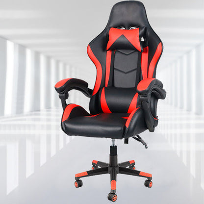 Sedia da scrivania moderna Sedia da gioco ergonomica in pelle Sedia con schienale alto con ruote