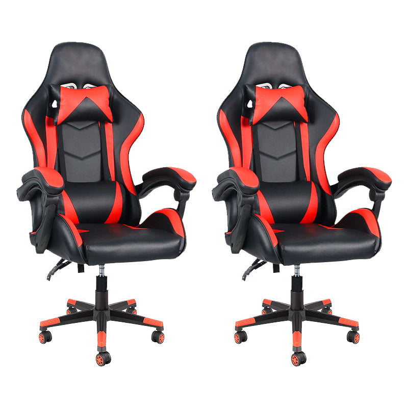 Sedia da scrivania moderna Sedia da gioco ergonomica in pelle Sedia con schienale alto con ruote